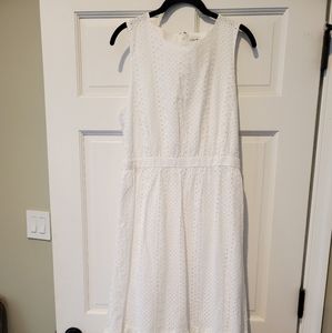 New J. Crew White Eyelet Sleeveless Dress